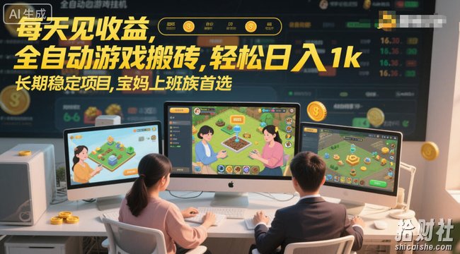 每天见收益，全自动游戏搬砖，轻松日入1k，长期稳定项目，宝妈上班族首选【揭秘】