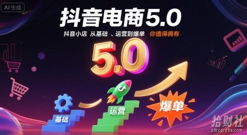 抖音电商5.0,抖音小店从基础、运营到爆单,你值得拥有(更新26年)