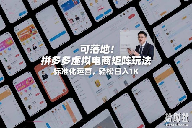 可落地！拼多多虚拟电商矩阵玩法，标准化运营，轻松日入1K+【揭秘】