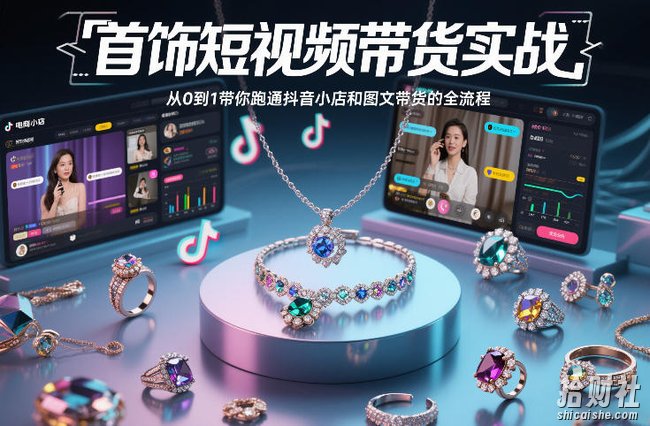 首饰短视频带货实战,从0到1带你跑通抖音小店和图文带货的全流程
