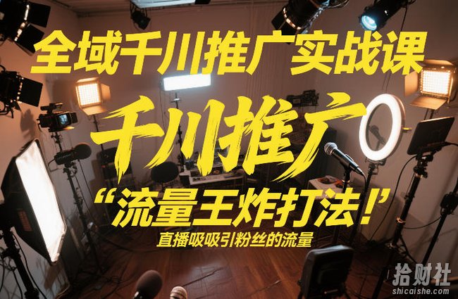全域千川推广实战课,这课直接把“流量王炸打法”给你怼到手里,千川打爆直播间(2026年2月)