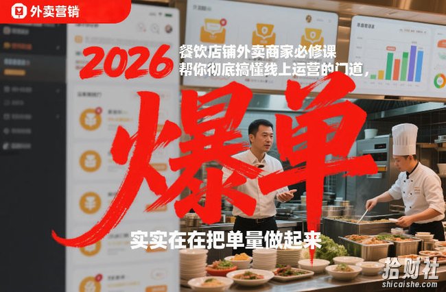2026餐饮店铺外卖商家必修课,帮你彻底搞懂线上运营的门道,实实在在把单量做起来