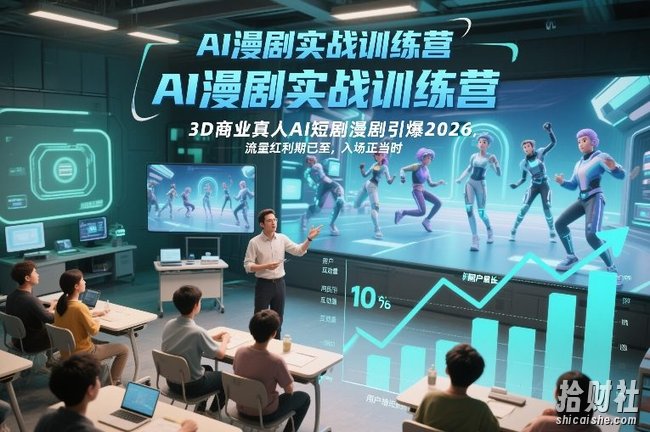 AI漫剧实战训练营,3D商业真人AI短剧漫剧引爆2026,流量红利期已至,入场正当时