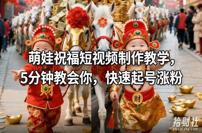 萌娃祝福短视频制作教学，5分钟教会你，快速起号涨粉