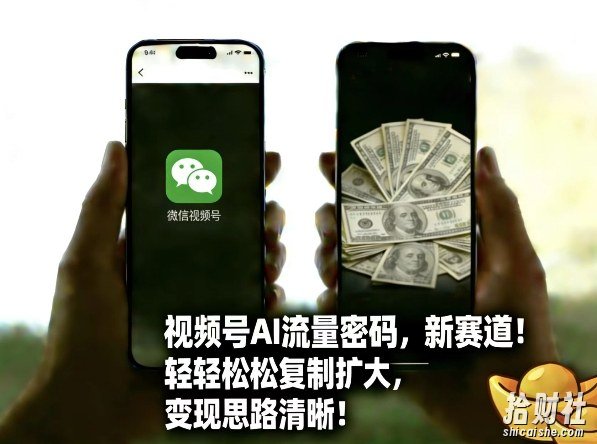 视频号AI流量密码新赛道，轻轻松松复制扩大，变现思路清晰