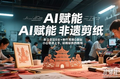 AI赋能非遗剪纸，地标性建筑爆款视频，单日变现8张+制作简单0基础，小白容易上手，保姆级拆解教程