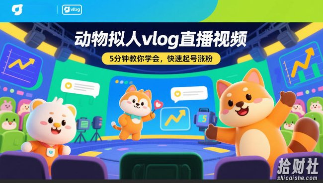 动物拟人vlog直播视频，5分钟教你学会，快速起号涨粉