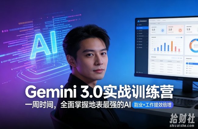 Gemini 3.0实战训练营,一周时间,全面掌握地表最强的AI,副业+工作提效倍增(更新)