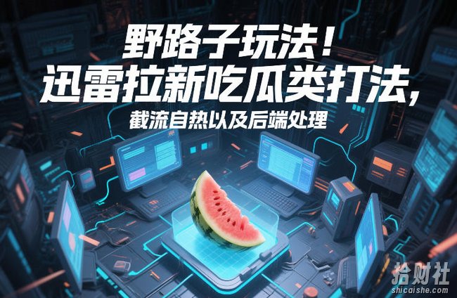 野路子玩法!迅雷拉新吃瓜类打法,截流自热以及后端处理