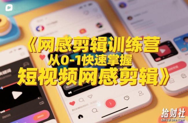 网感剪辑训练营，从0-1快速掌握短视频网感剪辑