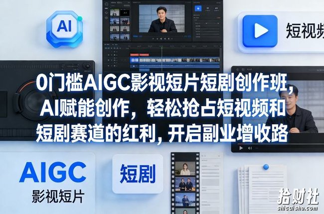 0门槛AIGC影视短片短剧创作班,AI赋能创作,轻松抢占短视频和短剧赛道的红利,开启副业增收路