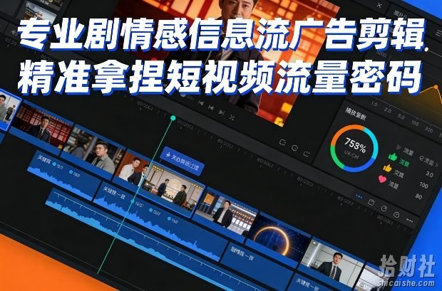 专业剧情感信息流广告剪辑,精准拿捏短视频流量密码