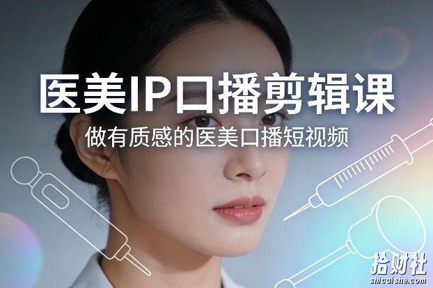 医美IP口播剪辑课,做有质感的医美口播短视频