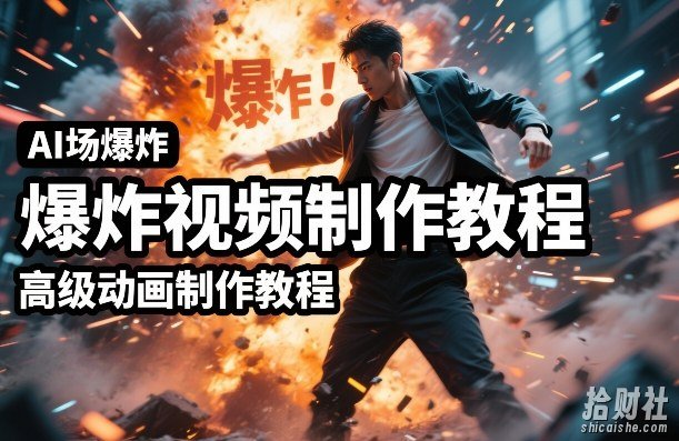 AI场景爆炸视频制作教程，利用人物实拍视频制作出高级的动画特效