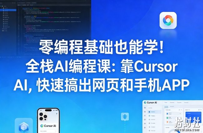 零编程基础也能学!全栈AI编程课:靠Cursor AI,快速搞出网页和手机APP