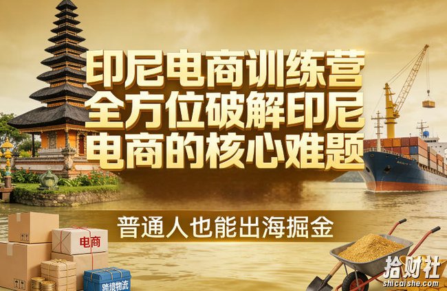 印尼电商训练营，全方位破解印尼电商的核心难题，普通人也能出海掘金