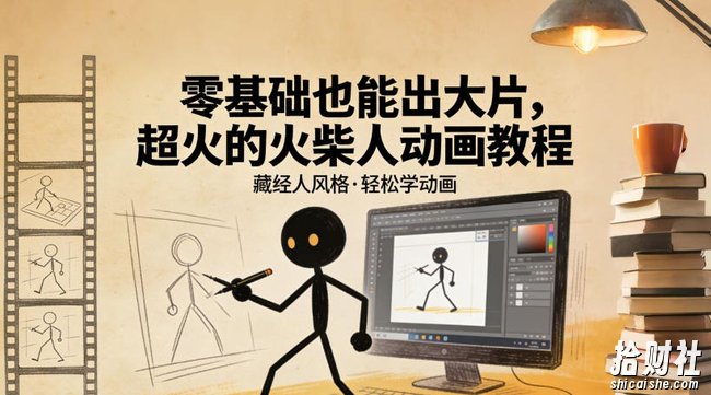 零基础也能出大片，超火的火柴人动画教程（藏经人风格）