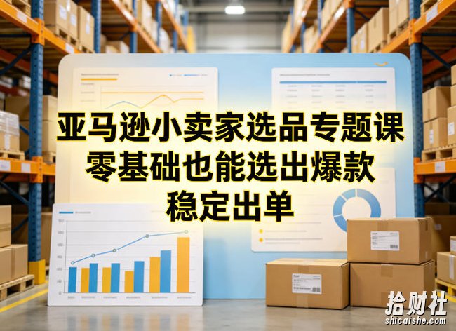 亚马逊小卖家选品专题课,零基础也能选出爆款,稳定出单