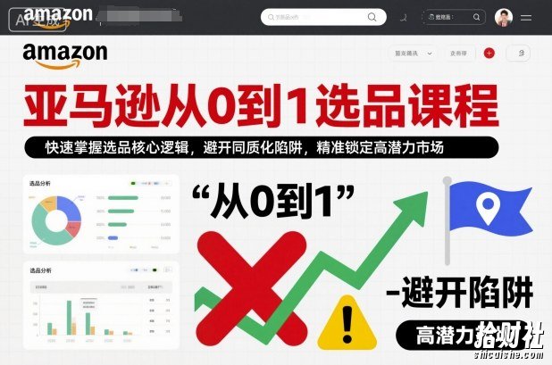 亚马逊从0到1选品课程,快速掌握选品核心逻辑,避开同质化陷阱,精准锁定高潜力市场(更新)
