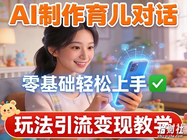 AI制作育儿对话，零基础轻松上手，玩法引流变现教学