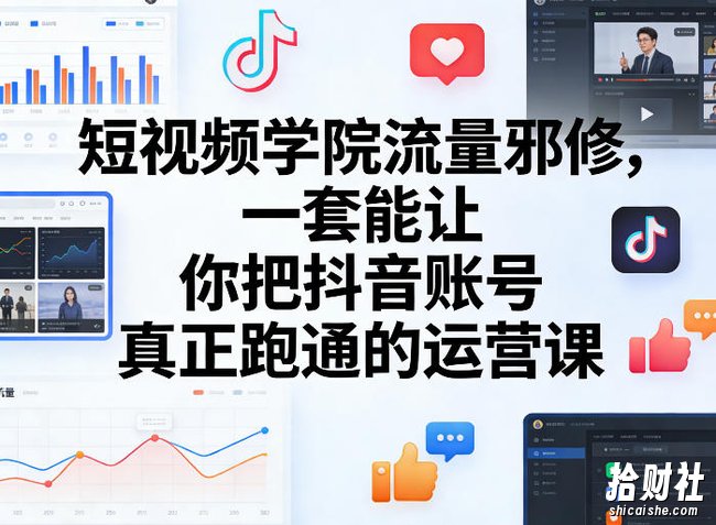 短视频学院流量邪修,一套能让你把抖音账号真正跑通的运营课