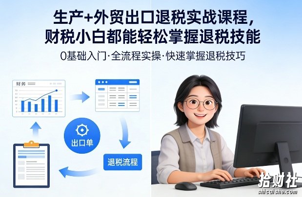 生产+外贸出口退税实战课程,财税小白都能轻松掌握退税技能