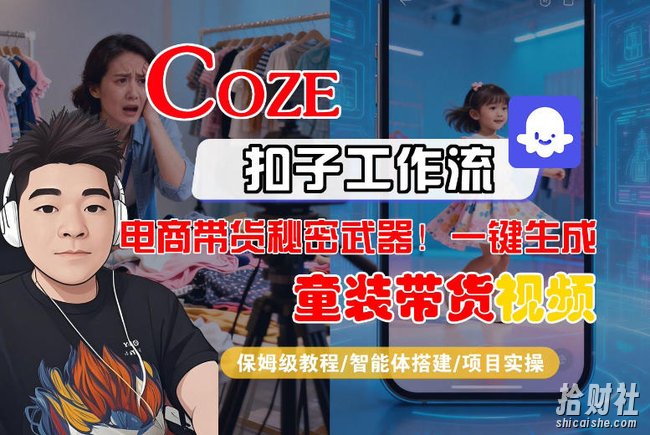 Coze智能体工作流一键生成“童装带货“短视频,全流程保姆级教学