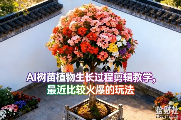 AI树苗植物生长过程剪辑教学,最近比较火爆的玩法