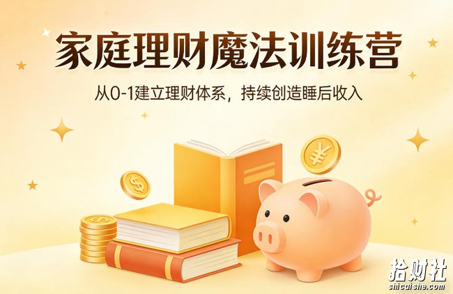 家庭理财魔法训练营,从0-1建立理财体系,持续创造睡后收入
