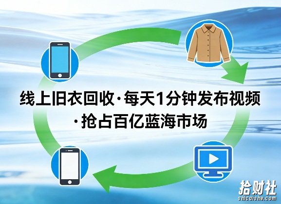 线上旧衣回收项目,我们给你提供视频,每天花一分钟发布视频,抢占百亿蓝海市场【揭秘】