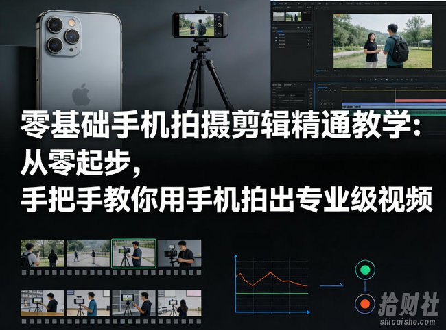 零基础手机拍摄剪辑精通教学:从零起步,手把手教你用手机拍出专业级视频