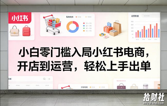 小白零门槛入局小红书电商,开店到运营,轻松上手出单