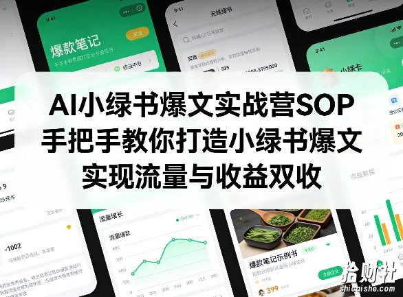 AI小绿书爆文实战营SOP,手把手教你打造小绿书爆文,实现流量与收益双收
