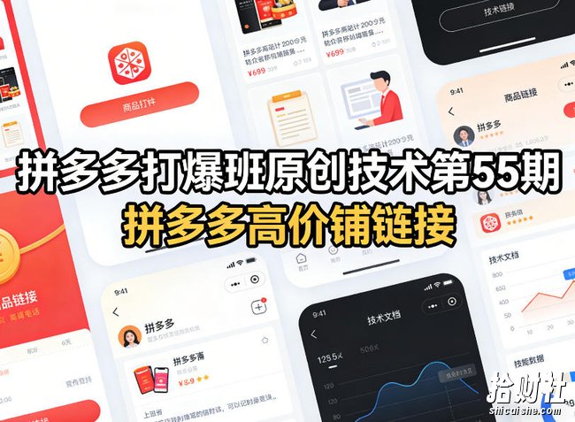 拼多多打爆班原创技术第55期,拼多多高价铺链接