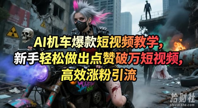 AI机车爆款短视频教学,新手轻松做出点赞破万短视频,高效涨粉引流