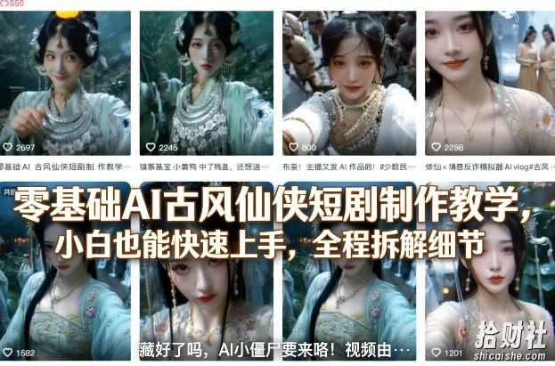 零基础AI古风仙侠短剧制作教学，小白也能快速上手，全程拆解细节
