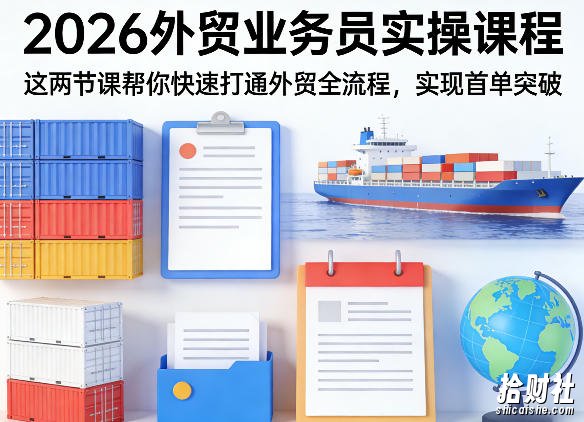 2026外贸业务员实操课程,这两节课帮你快速打通外贸全流程,实现首单突破
