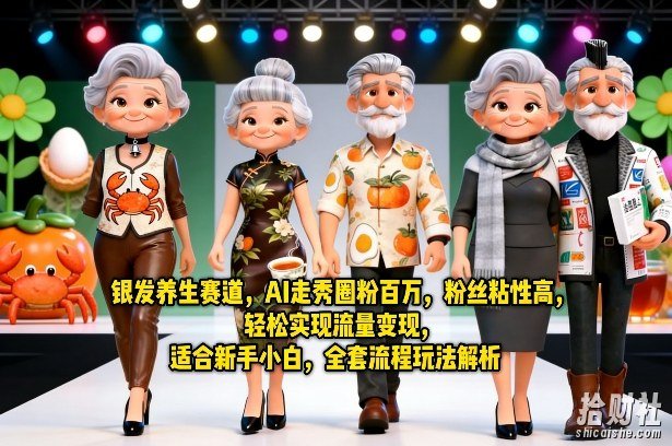 银发养生赛道，AI走秀圈粉百万，粉丝粘性高，轻松实现流量变现，适合新手小白，全套流程玩法解析