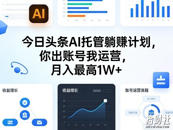 今日头条AI托管躺賺计划,你出账号我运营,月入最高1W+【揭秘】