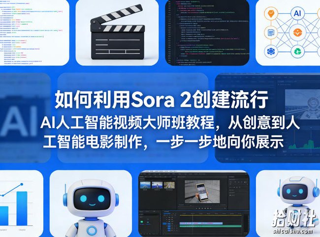 如何利用Sora 2创建流行AI人工智能视频大师班教程,从创意到人工智能电影制作,一步一步地向你展示