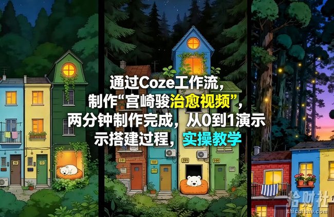 通过Coze工作流制作《宫崎骏治愈视频》,两分钟制作完成,从0到1演示搭建过程,实操教学