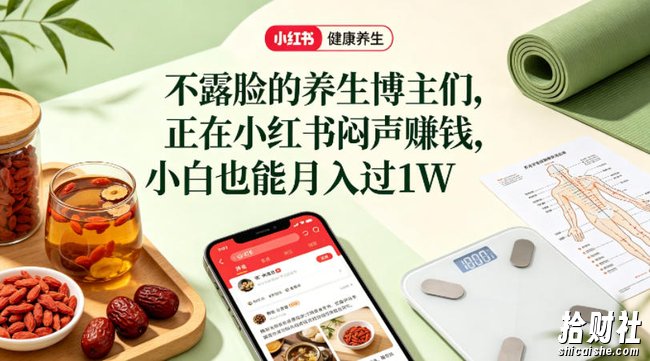 小红书健康养生科普图文赛道，不露脸的养生博主们，正在小红书闷声賺钱，小白也能月入过1W