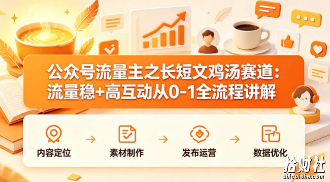 公众号流量主之长短文鸡汤赛道，流量稳+高互动，从0-1全流程讲解
