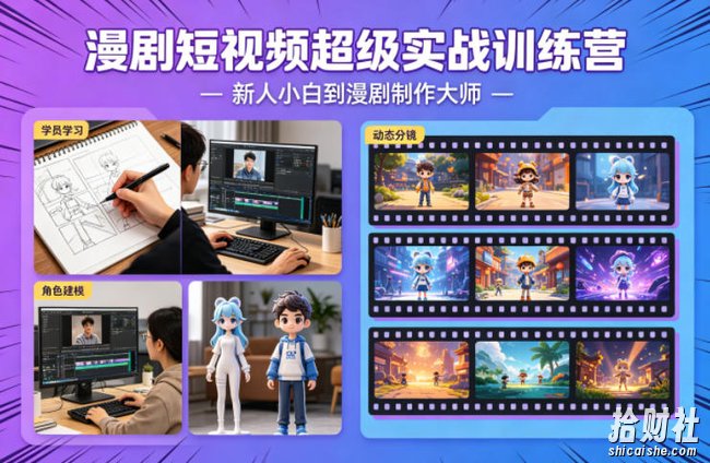 漫剧短视频超级实战训练营,新人小白到漫剧制作大师