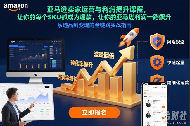 亚马逊卖家运营与利润提升课程,让你的每个SKU都成为爆款,让你的亚马逊利润一路飙升(更新26年3月)