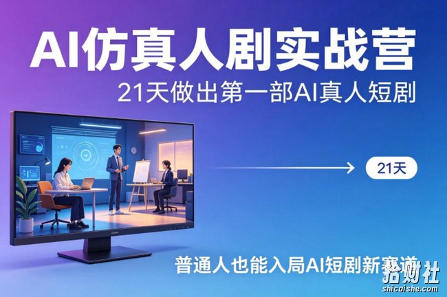 AI仿真人剧实战营,21天做出第一部AI真人短剧,普通人也能入局AI短剧新赛道(更新)