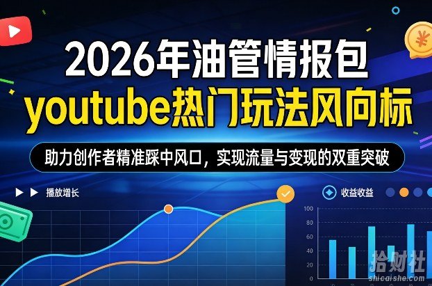 2026年油管情报包,youtube热门玩法风向标,助力创作者精准踩中风口,实现流量与变现的双重突破(更新0330)