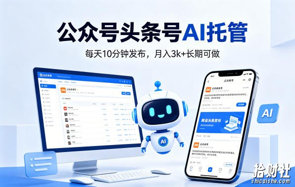 公众号头条号AI托管，我提供作品，你每天10分钟发布，月入3k+长期可做【揭秘】