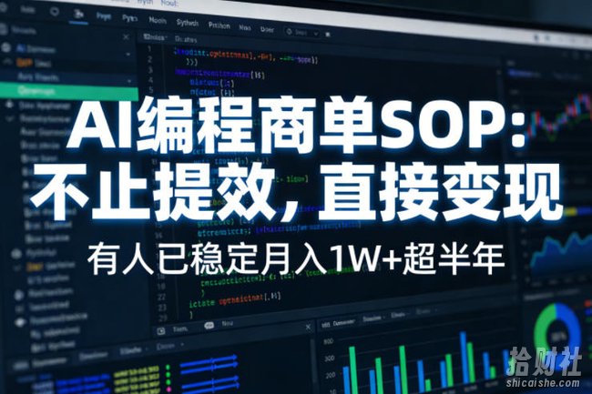 AI编程商单SOP,AI编程不能只给工作提效,还要直接变现,有人已经稳定月入1W+半年了