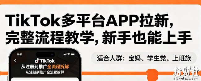 TikTok多平台APP拉新,完整流程教学,新手也能上手,轻松出海搞美金